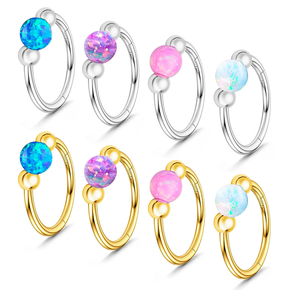 Body Jewelry Eu - Набор блестящих колец в носу с