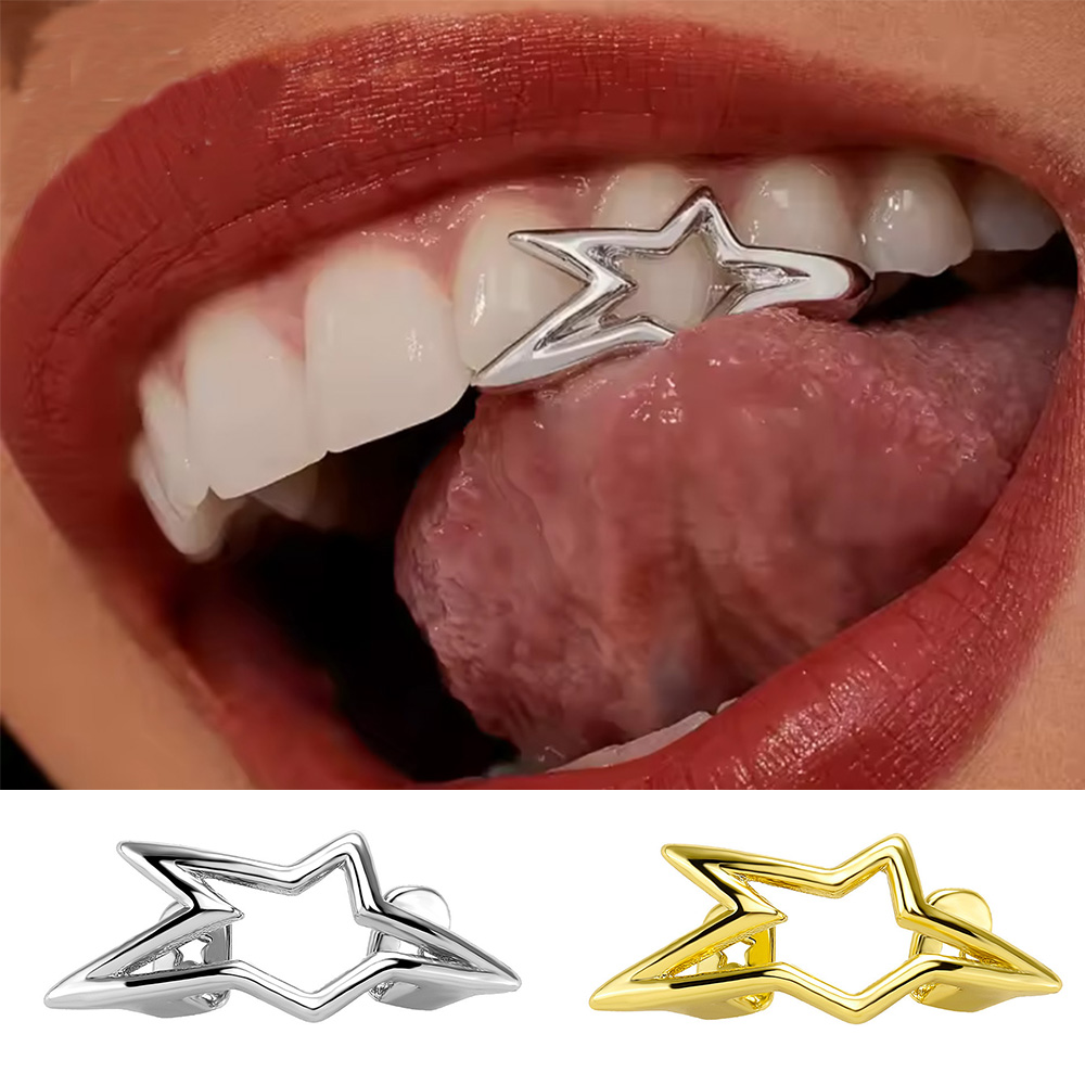 Body Jewelry For Men - YOUNGX Киберпанк-украшения для зубов: асимметричные полые