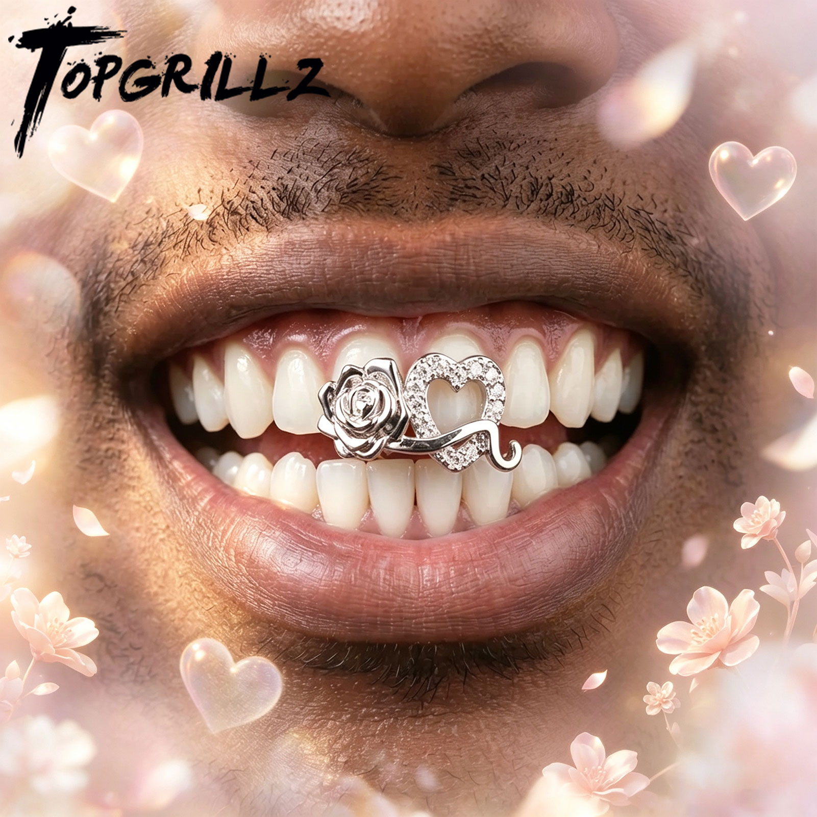 Body Jewelry For Men - TOPGRILLZ Романтические зубные грилзы с цирконами