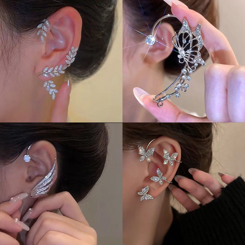 Conch Earring Hoop - Модные циркониевые серьги-манжеты, клипсы, сверкающие серьги-бабочки,