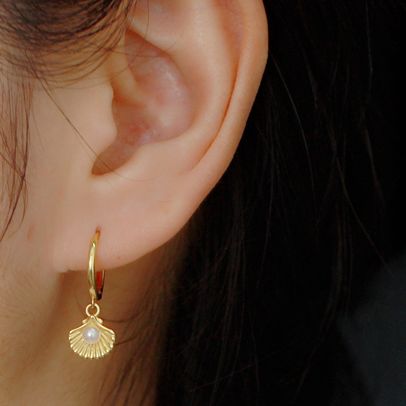 Женские серьги-подвески в виде – обзор и цена Conch Earring Hoop