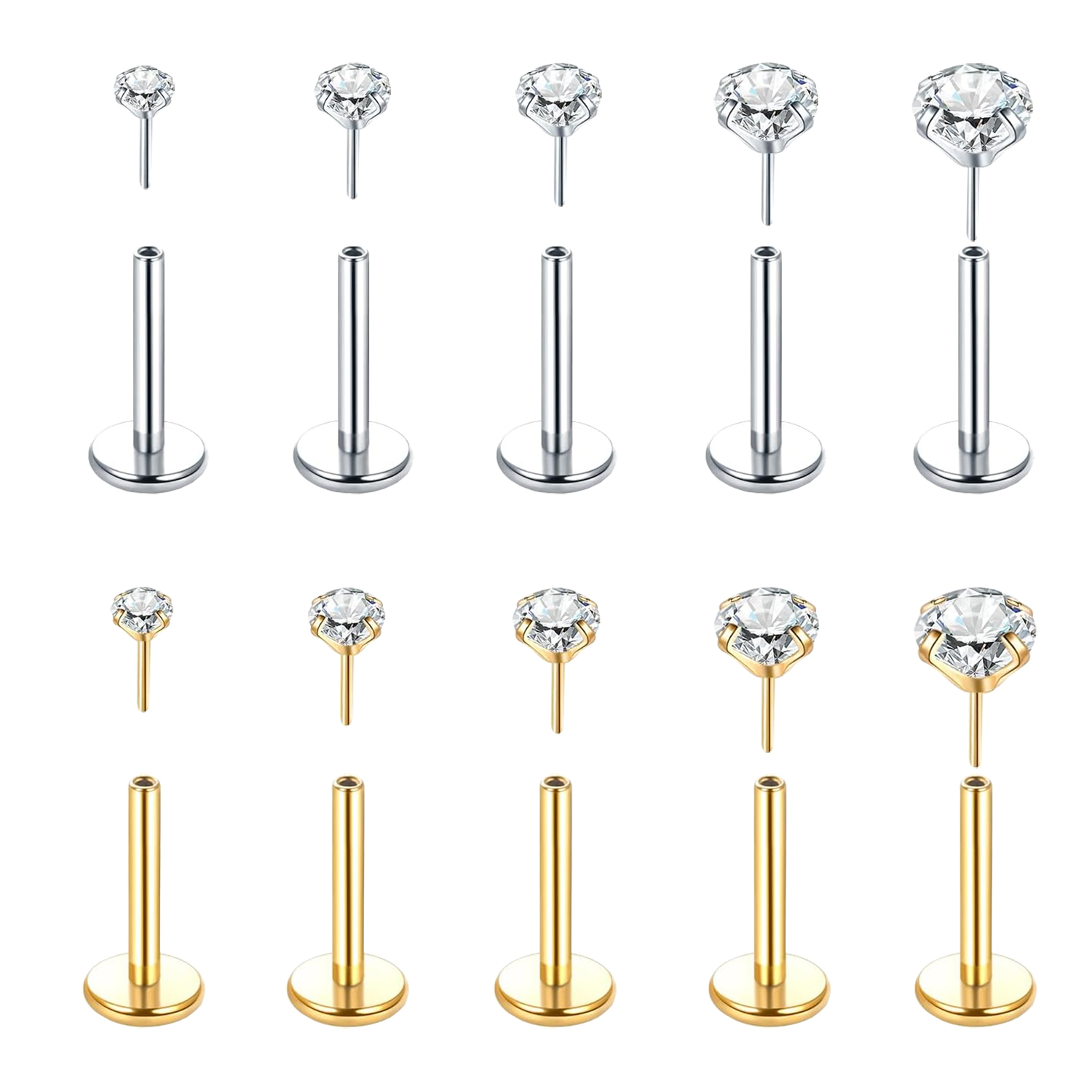 5 шт. Безнидевые Push In Ear N – обзор и цена Body Jewelry Threadless