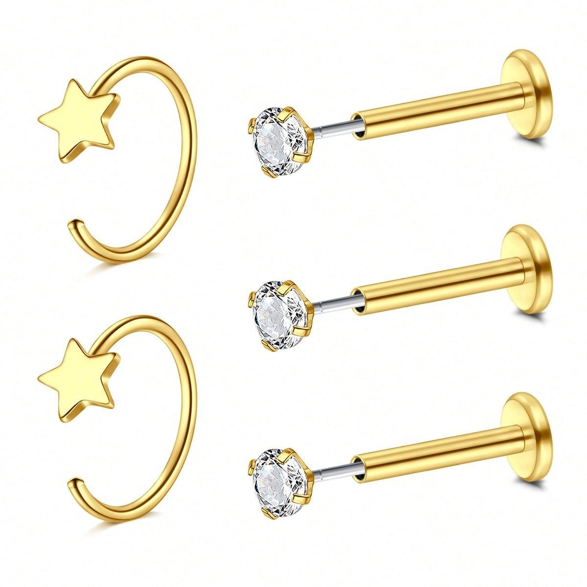 Набор из 5 колец для носа: без – обзор и цена Body Jewelry Threadless