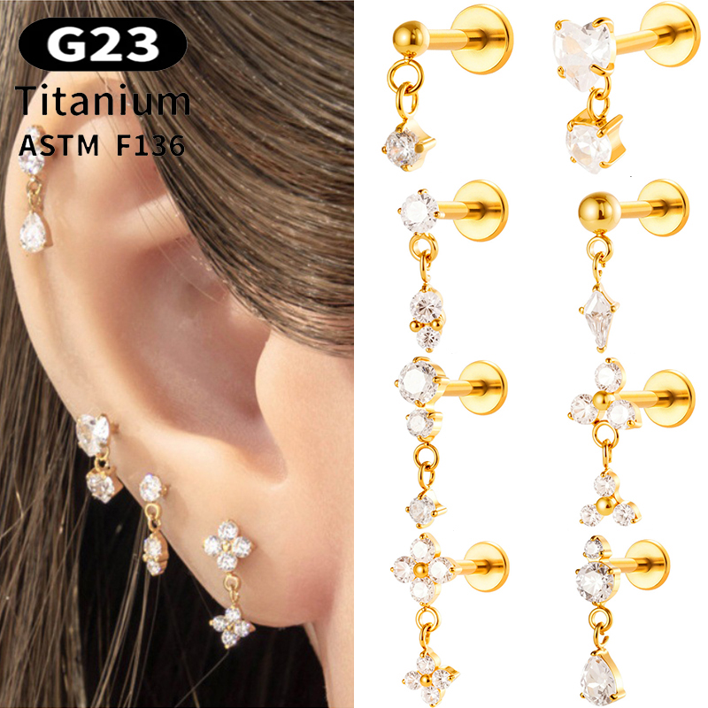 1 шт. титановый лабрет G23 16G – обзор и цена Body Jewelry Threadless