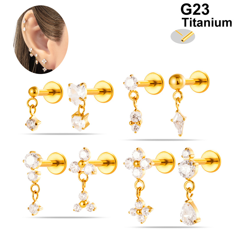 1 шт. титановый лабрет G23 16G – обзор и цена Body Jewelry Threadless