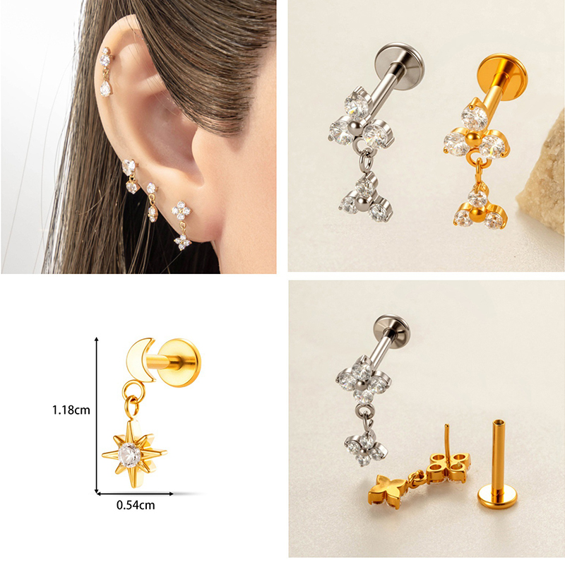 1 шт. титановый лабрет G23 16G – обзор и цена Body Jewelry Threadless